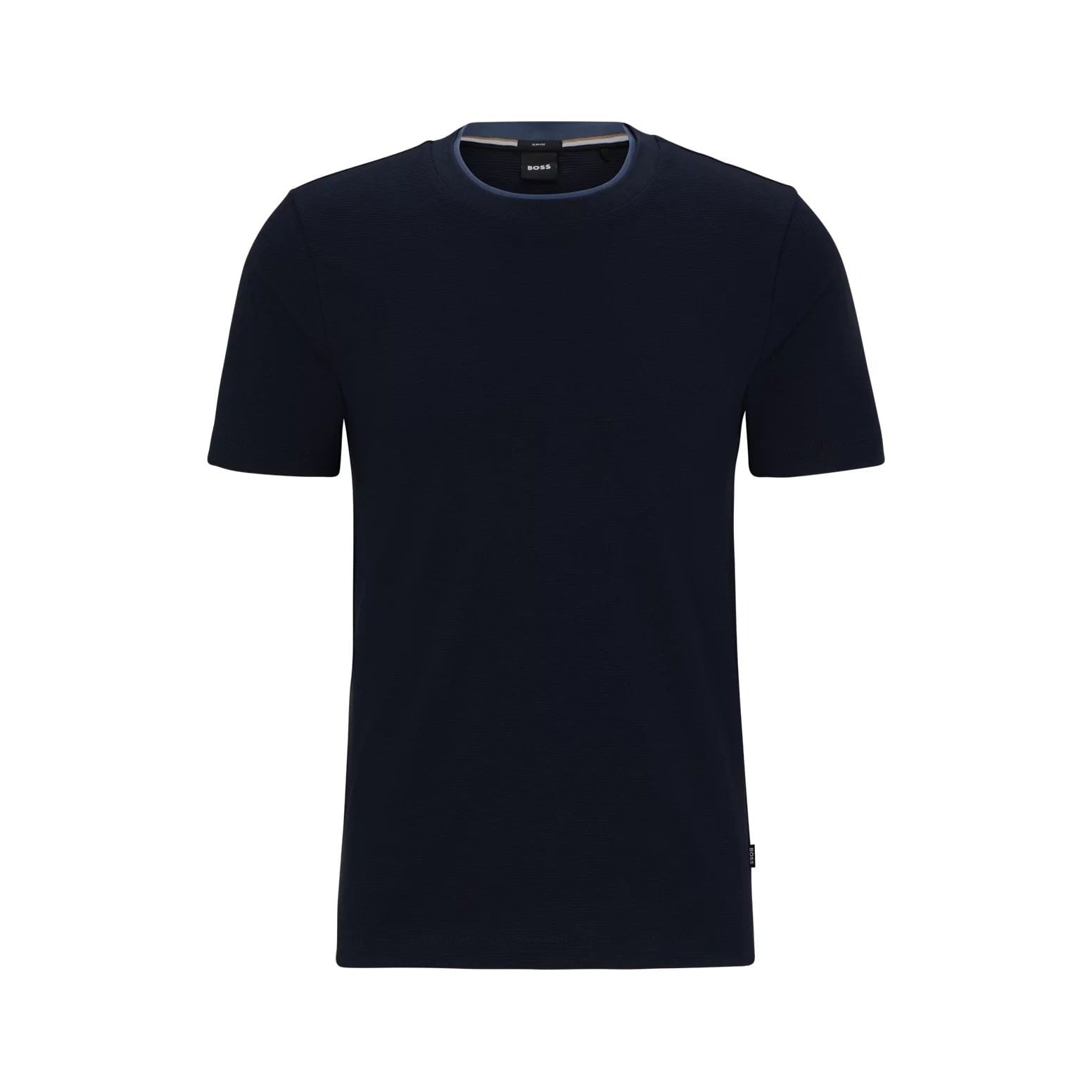 BOSS SLIM-FIT T-SHIRT IN STRUCTURED COTTON WITH DOUBLE COLLAR - Yooto