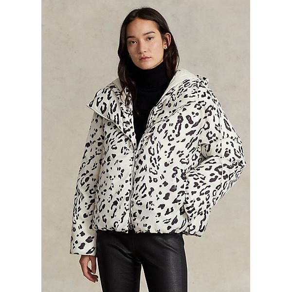 Polo Ralph Lauren Leopard-Print Hooded Down Coat - Yooto