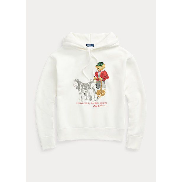 White polo sales bear hoodie