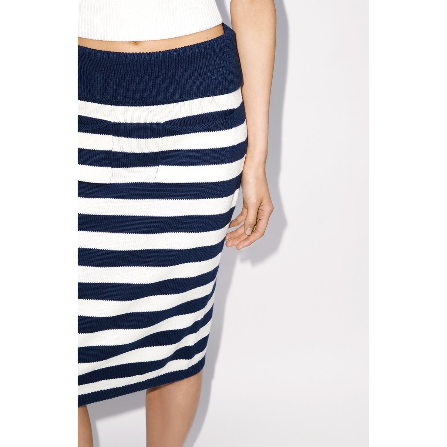 KENZO STRIPED MIDI SKIRT - Yooto