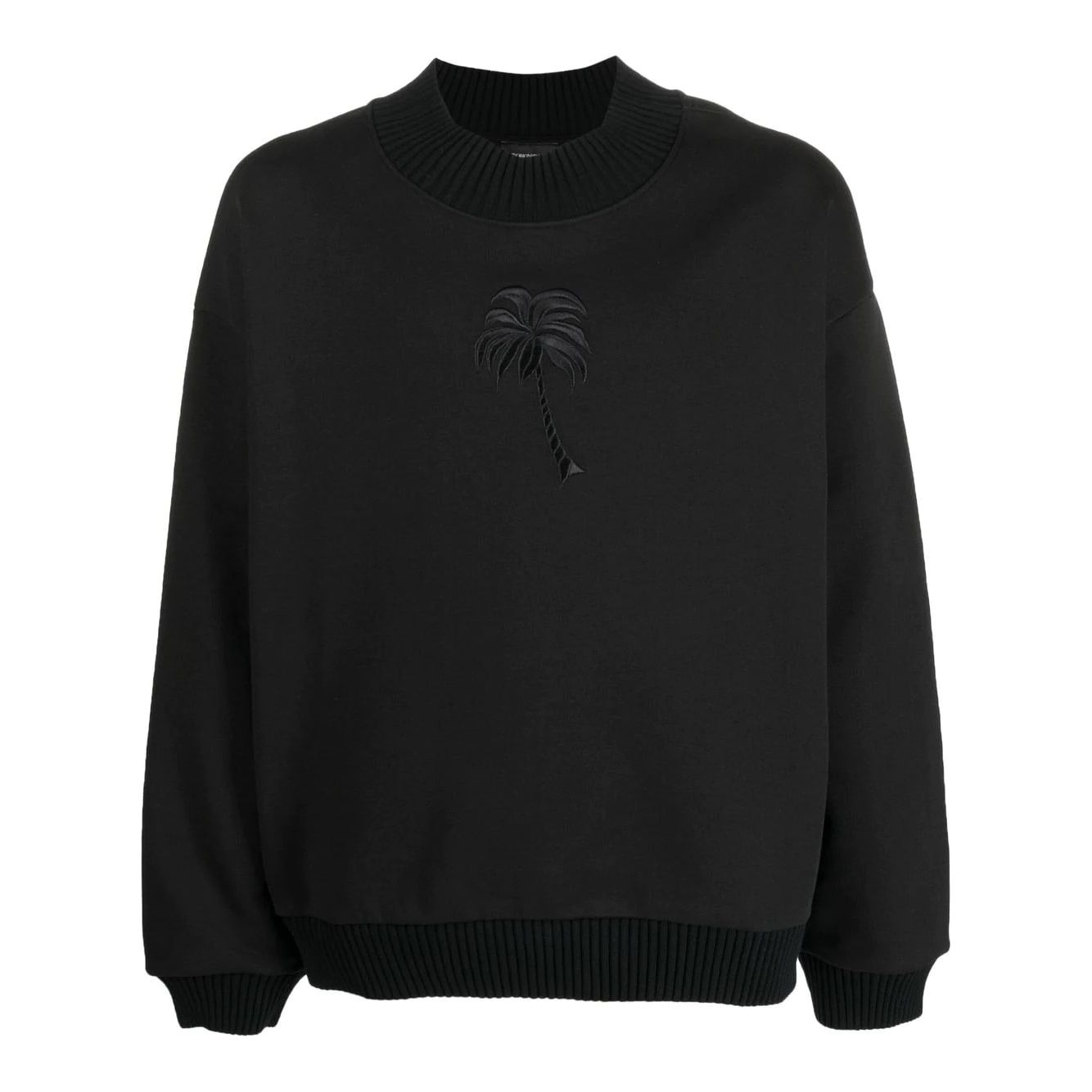 EMPORIO ARMANI SWEATSHIRT WITH PALM TREE PRINT AND L'AMOUR EMBROIDERY - Yooto