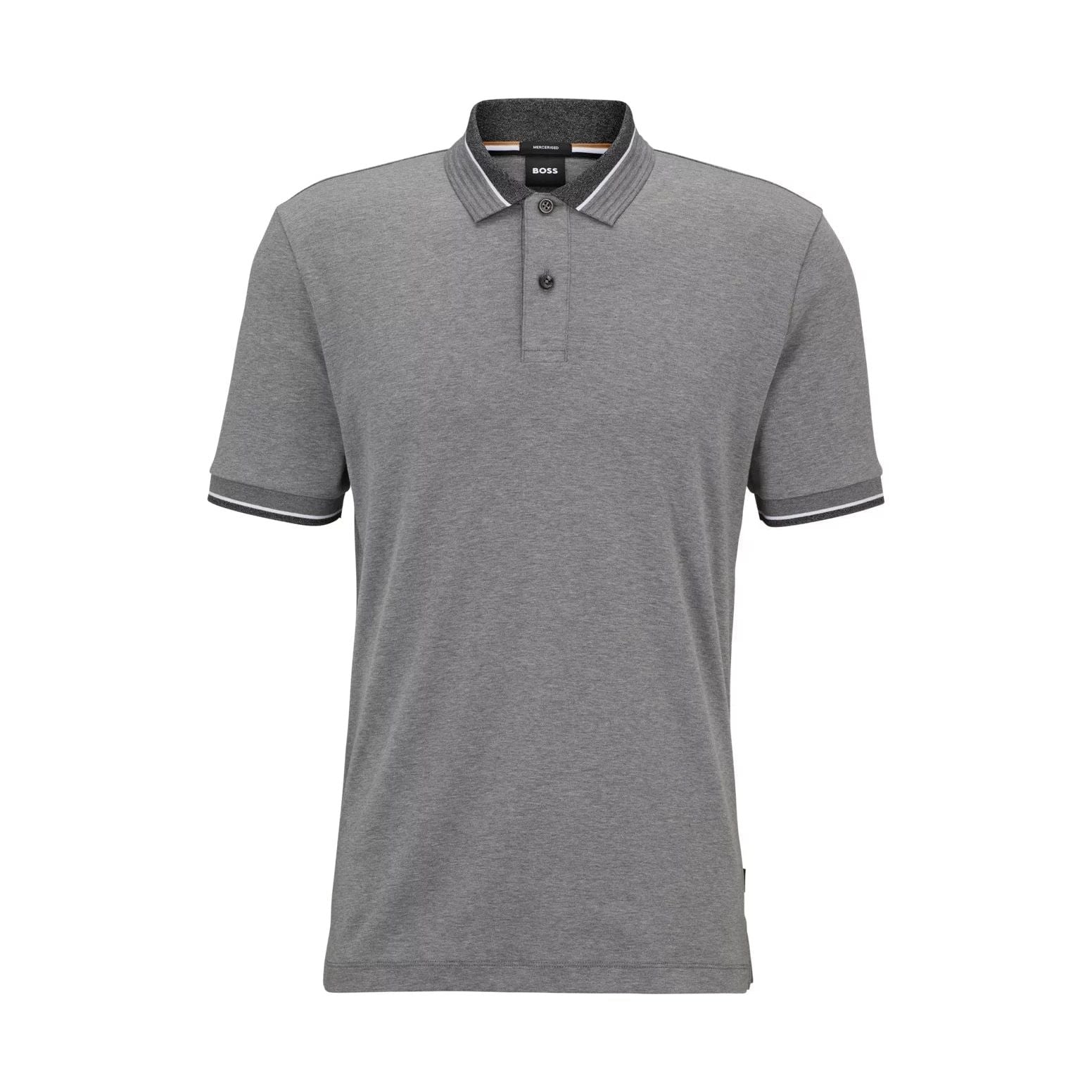 BOSS MERCERISED-COTTON POLO SHIRT WITH CONTRAST TIPPING - Yooto