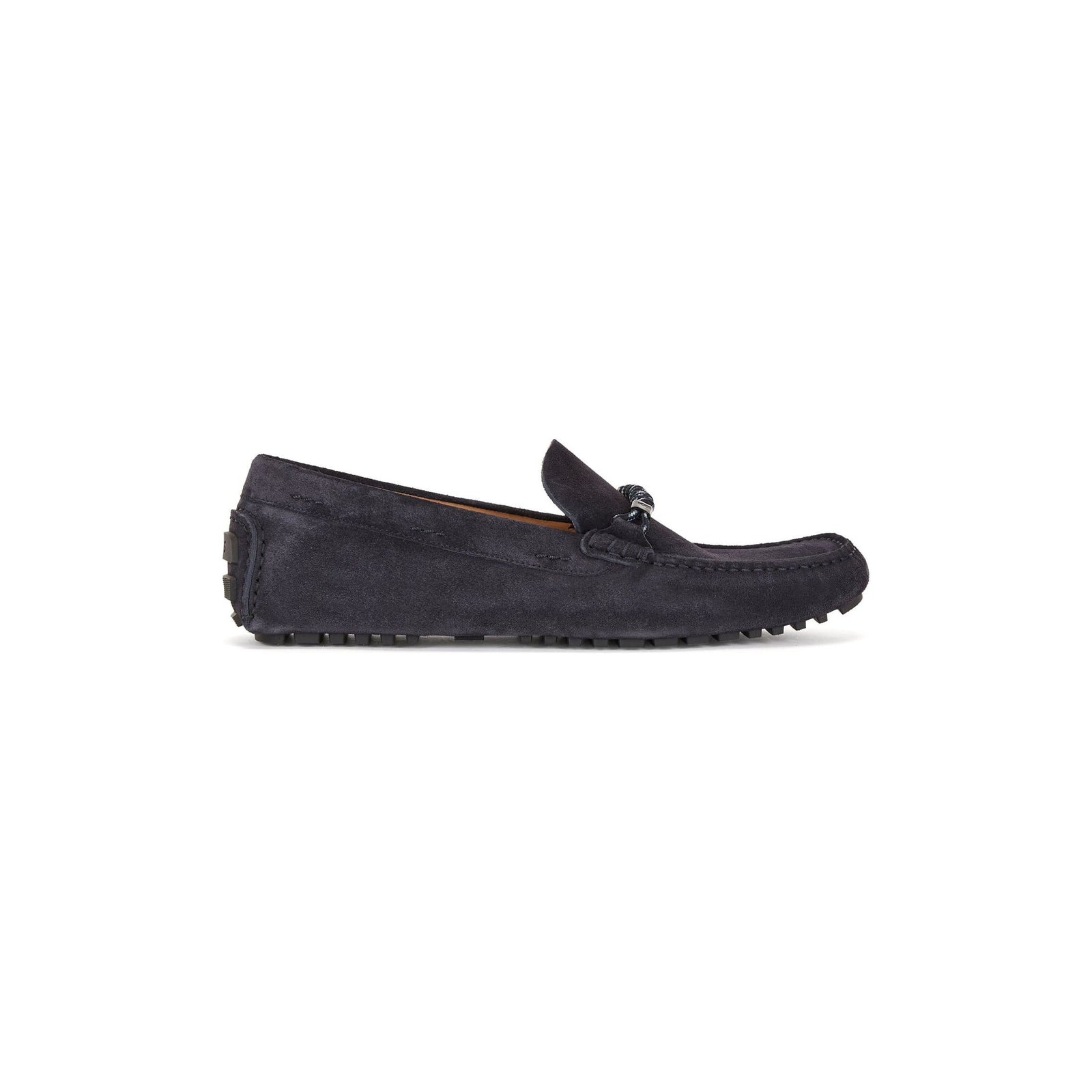 SUEDE SLIP-ON MOCCASINS WITH BRANDED CORD TRIM - Yooto