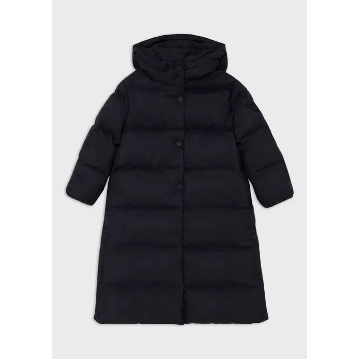 EMPORIO ARMANI KIDS LONG, QUILTED-NYLON PUFFER JACKET WITH RECYCLED DOWN - Yooto