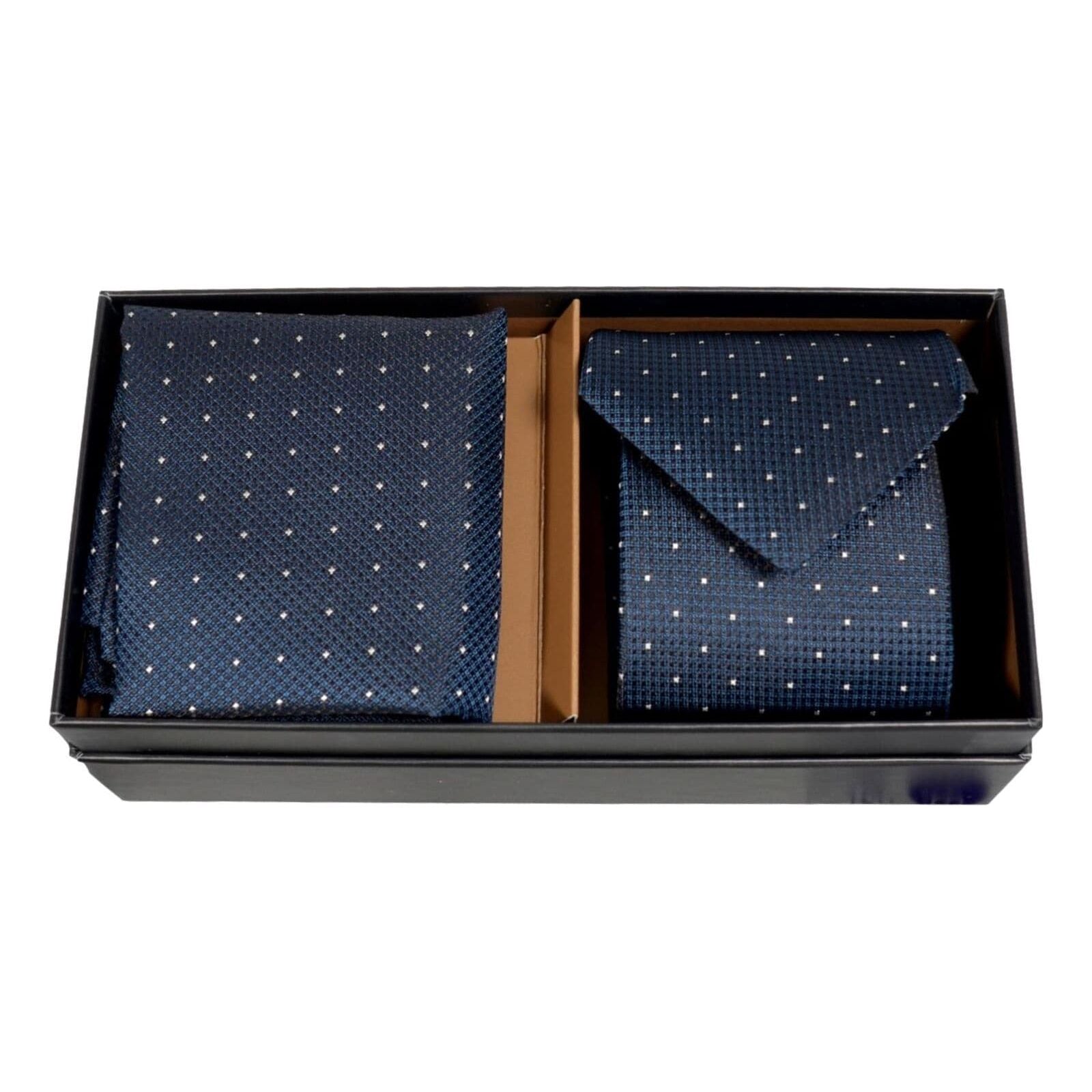 BOSS MICRO-PATTERNED SILK-JACQUARD TIE AND POCKET SQUARE SET - Yooto