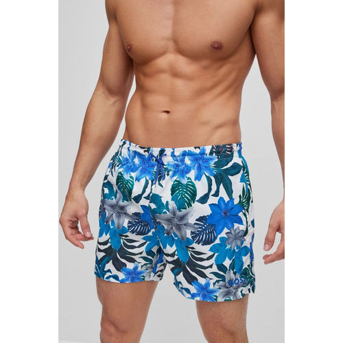 Load image into Gallery viewer, BOSS FLORAL-PRINT SWIM SHORTS WITH LOGO DETAIL - Yooto
