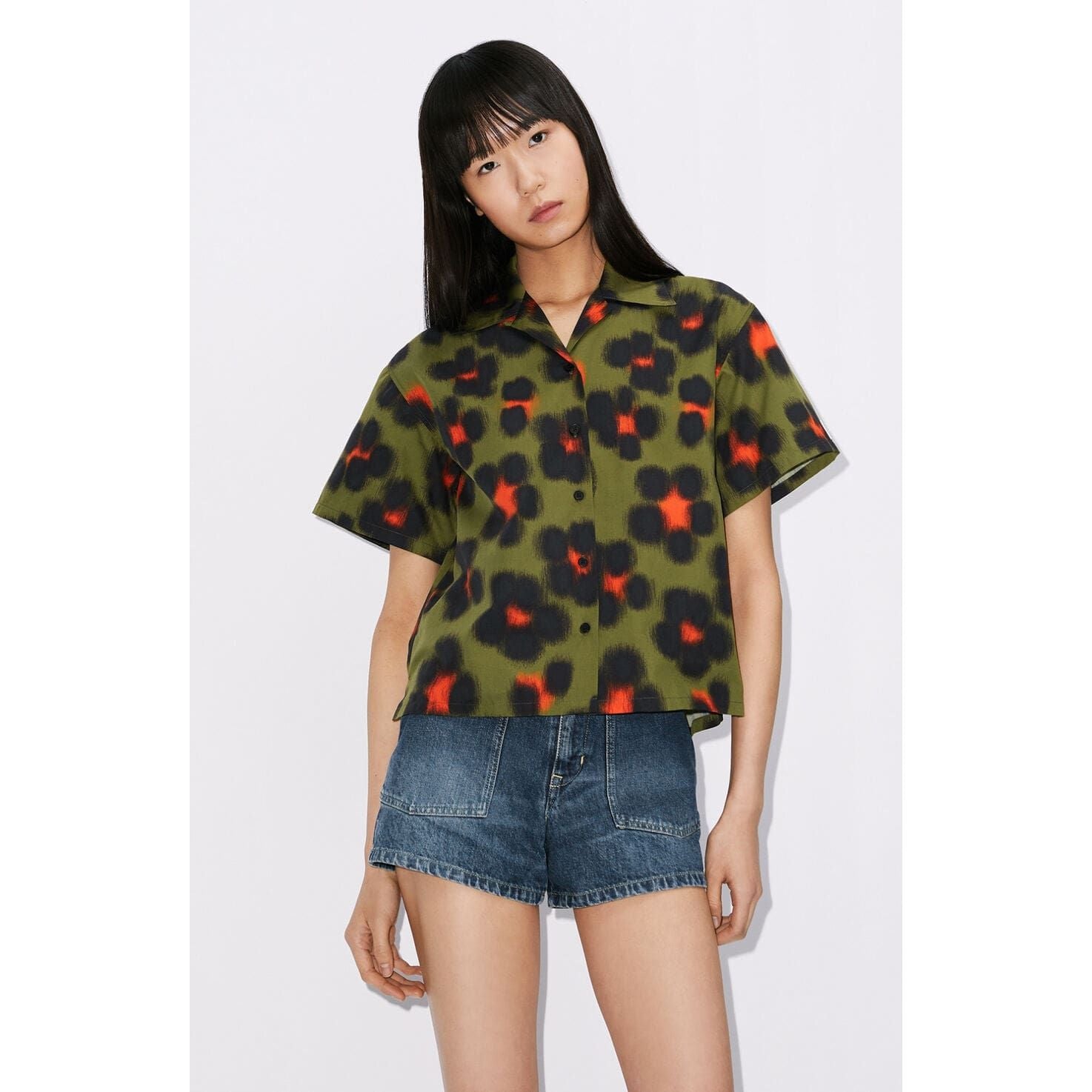 KENZO 'HANA LEOPARD' BOXY SHIRT - Yooto