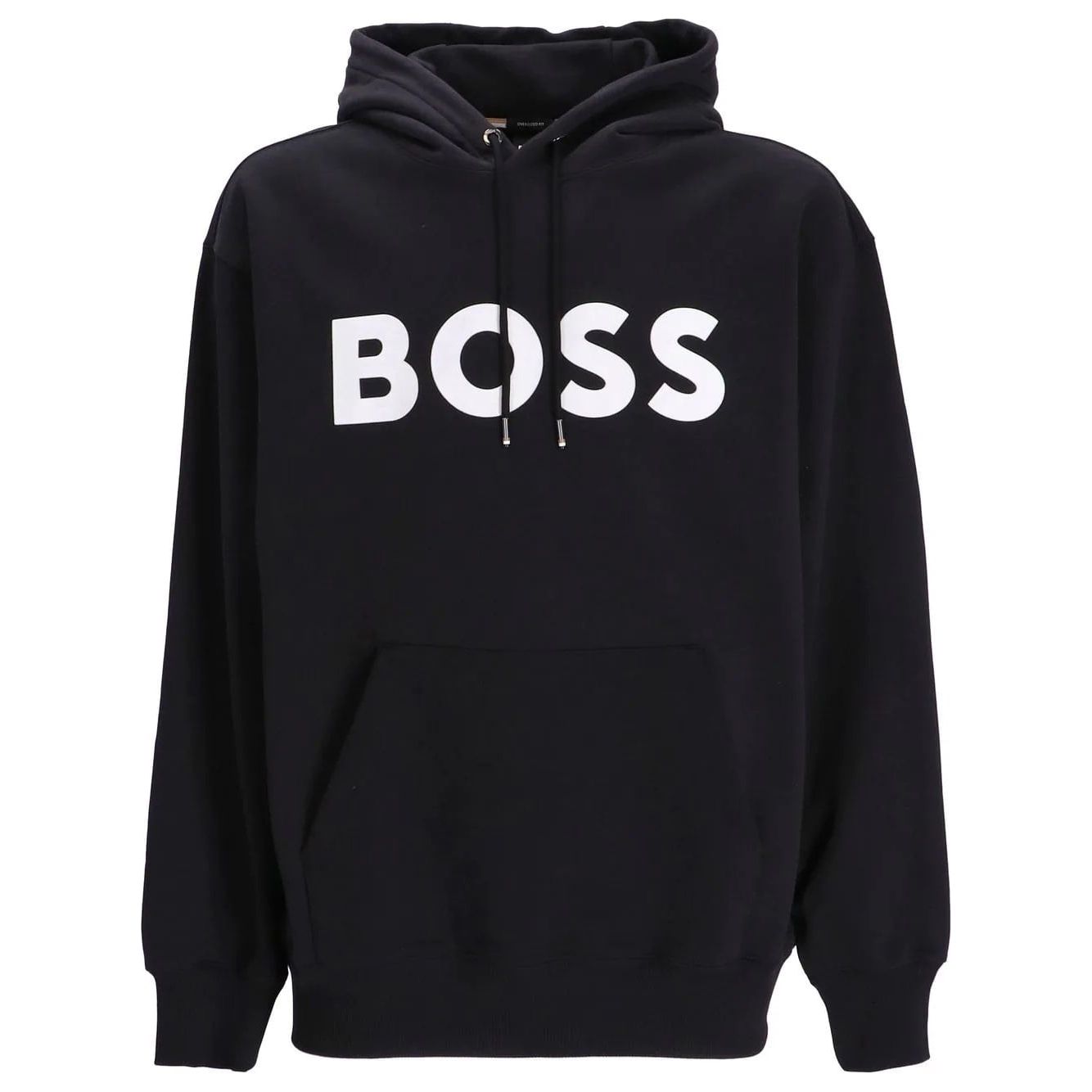 BOSS COTTON-TERRY HOODIE WITH FLOCK-PRINT LOGO - Yooto