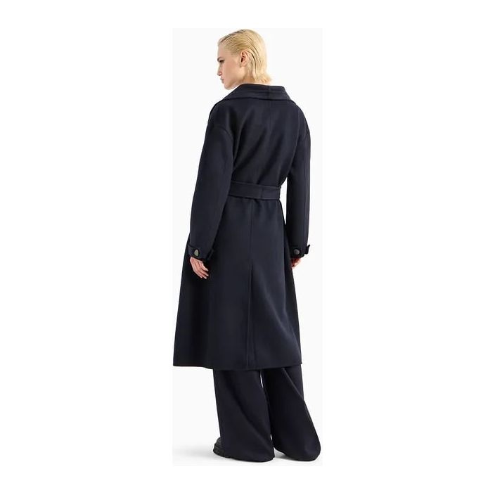 EMPORIO ARMANI COMPACT DOUBLE WOOL BLEND DRESSING GOWN COAT - Yooto