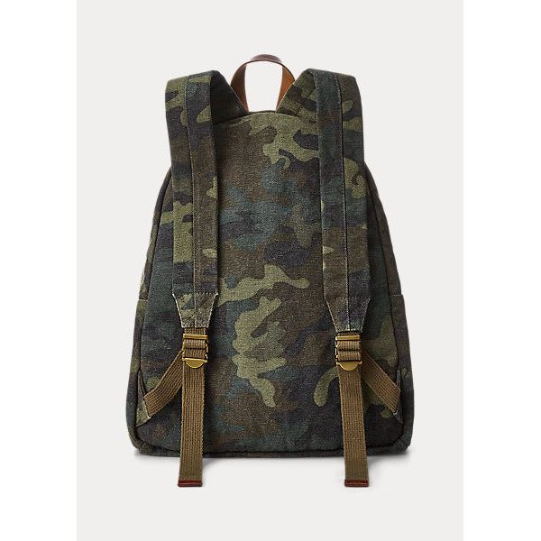 POLO RALPH LAUREN TIGER-PATCH CAMO CANVAS BACKPACK - Yooto