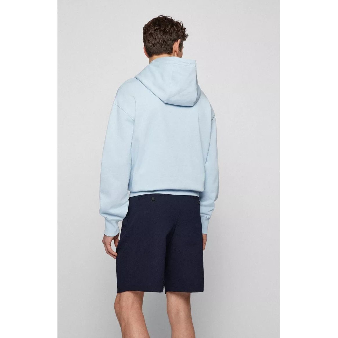 BOSS ORGANIC-COTTON HOODED SWEATSHIRT WITH RUBBER-PRINT LOGO - Yooto