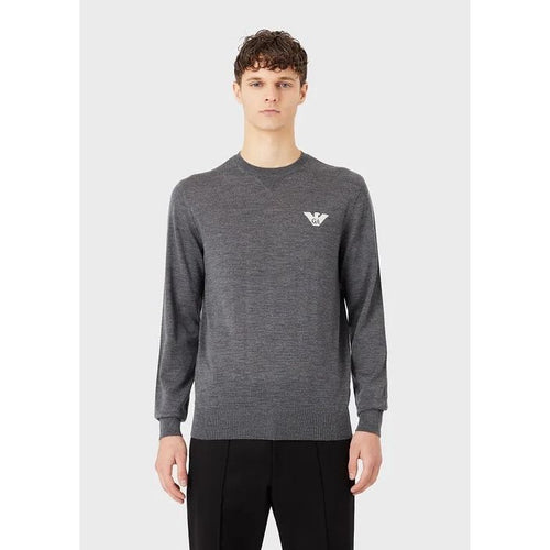 Load image into Gallery viewer, EMPORIO ARMANI PURE VIRGIN WOOL JUMPER WITH EAGLE - Yooto
