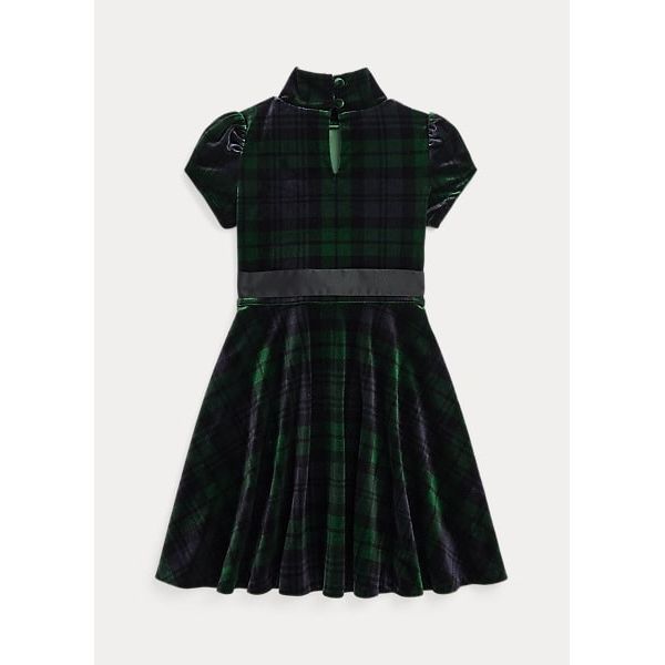 Polo Ralph Lauren Plaid Velour Roll Neck Dress - Yooto