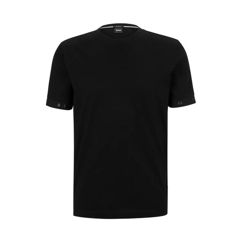 Load image into Gallery viewer, BOSS MERCERISED-COTTON REGULAR-FIT T-SHIRT WITH LOGO CUFFS - Yooto
