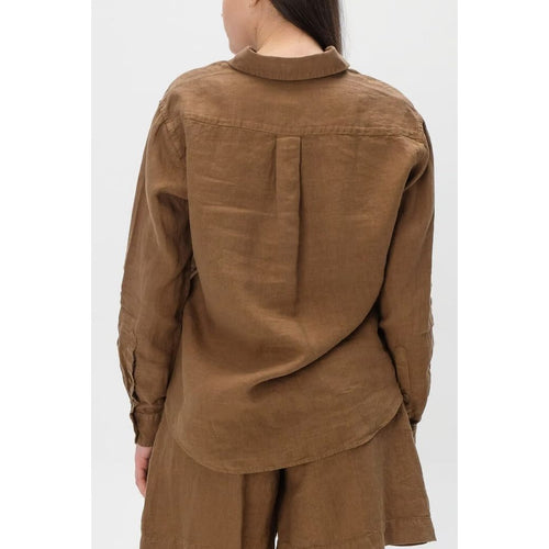 Load image into Gallery viewer, BOSS REGULAR-FIT BLOUSE IN PURE LINEN WITH POINT COLLAR - Yooto
