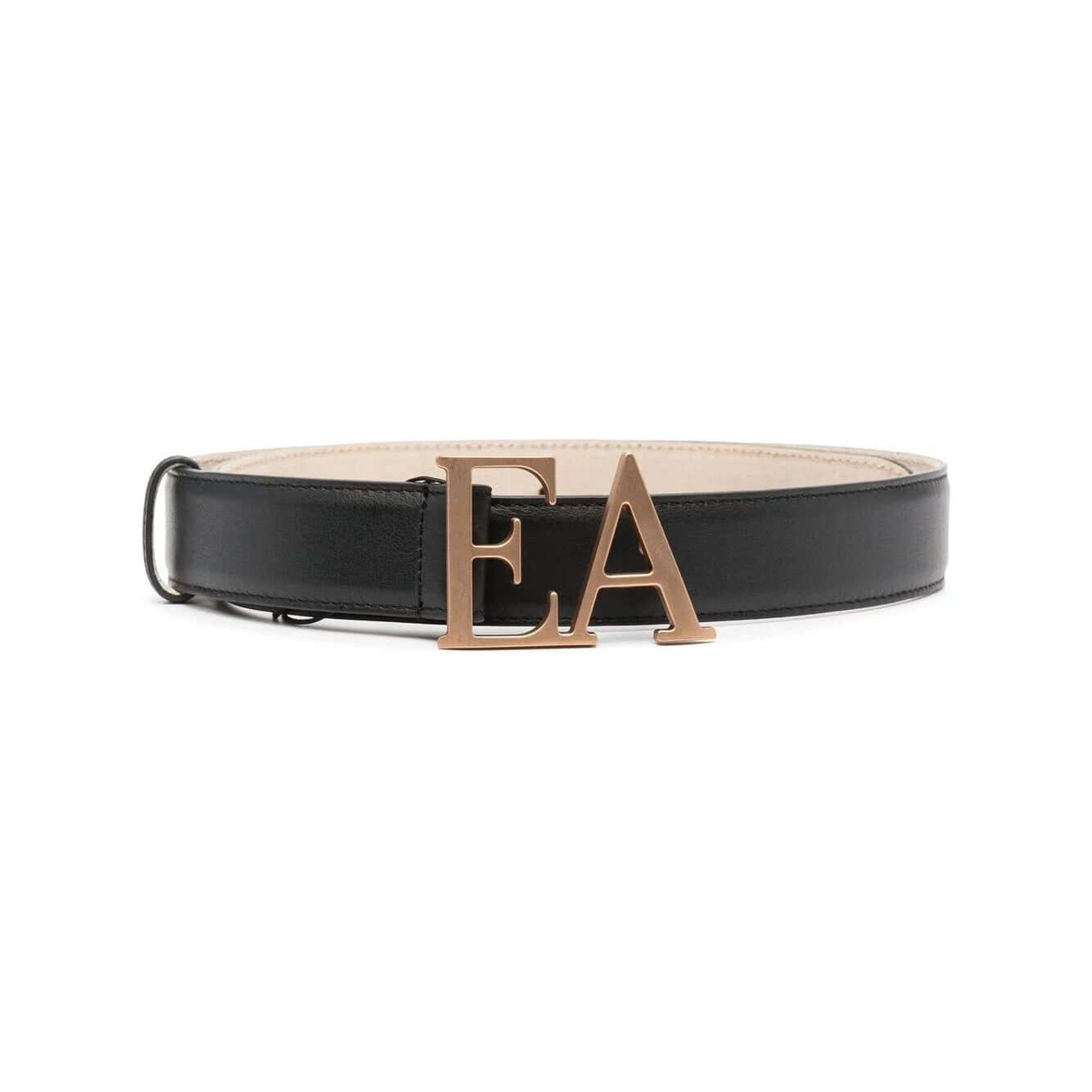EMPORIO ARMANI LEATHER BELT WITH MOULDED EA BUCKLE - Yooto