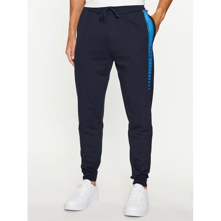BOSS ORGANIC-COTTON TRACKSUIT BOTTOMS WITH STRIPES AND LOGO - Yooto