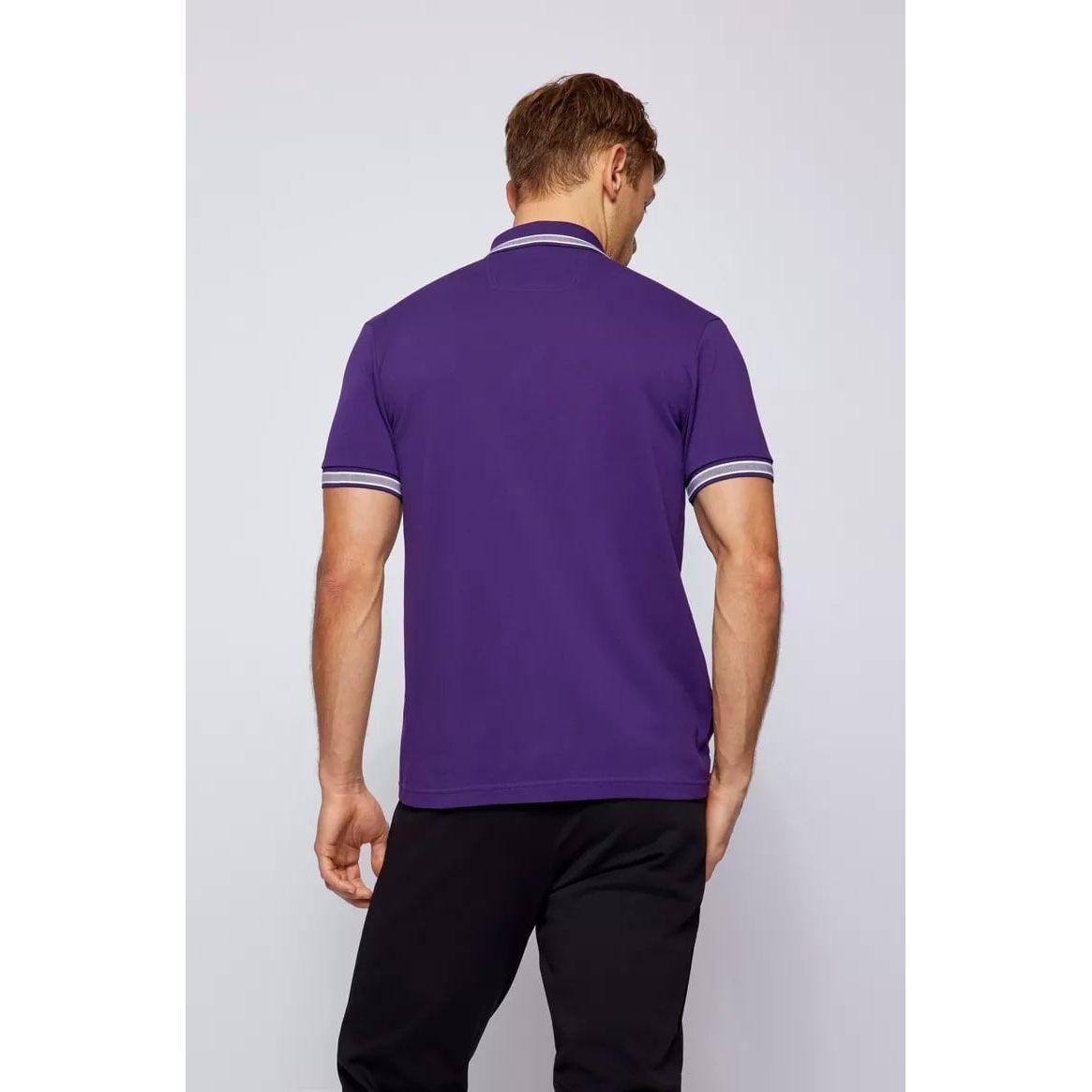 BOSS COTTON-PIQUÉ POLO SHIRT WITH LOGO UNDERCOLLAR - Yooto