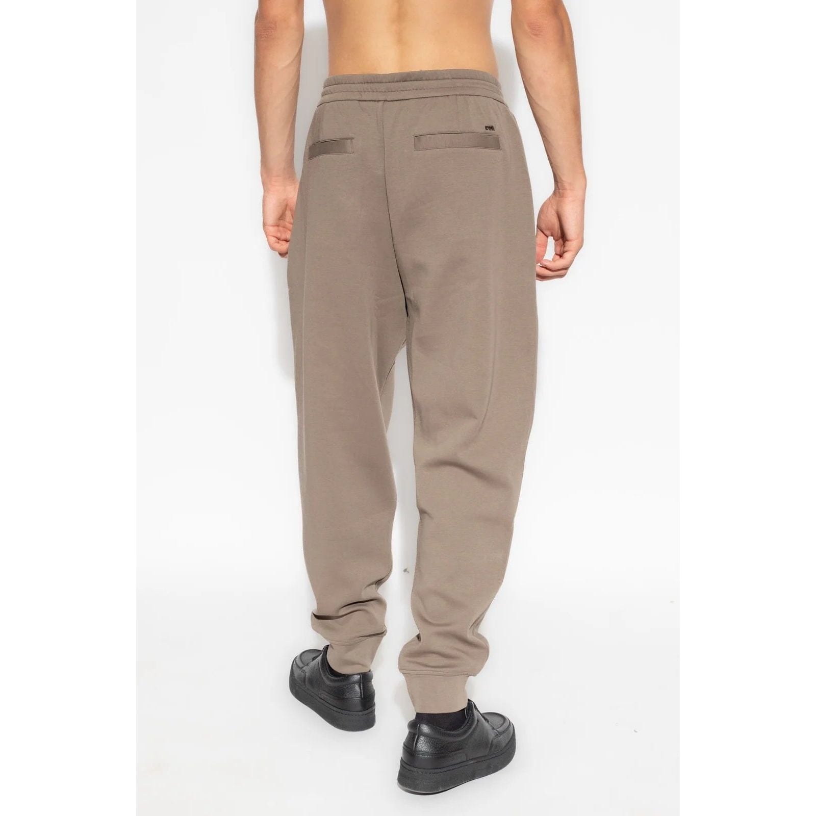 EMPORIO ARMANI DOUBLE-JERSEY JOGGERS WITH DRAWSTRING AND PLEATS - Yooto