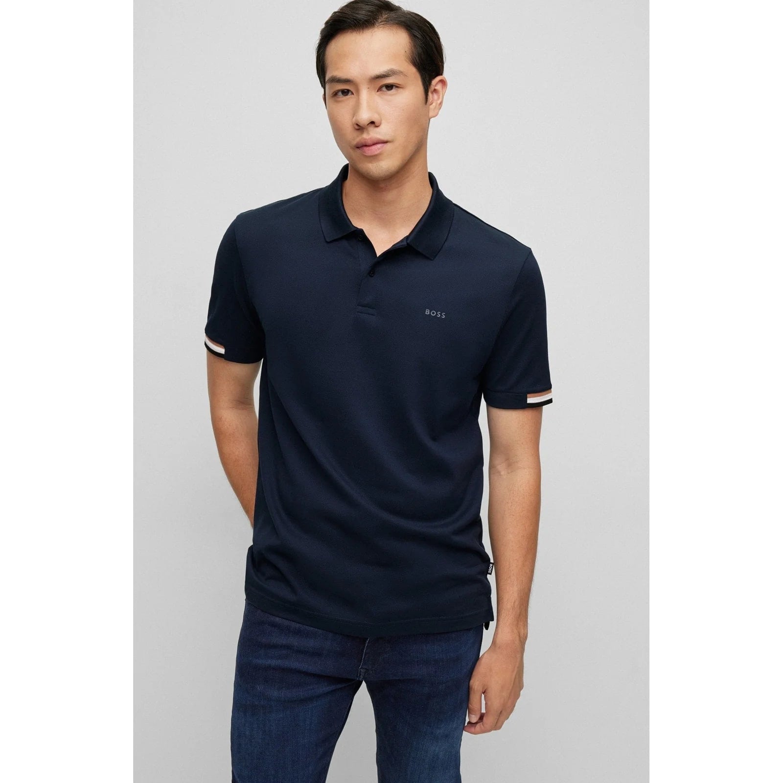 BOSS REGULAR-FIT POLO SHIRT WITH RUBBERIZED LOGO - Yooto