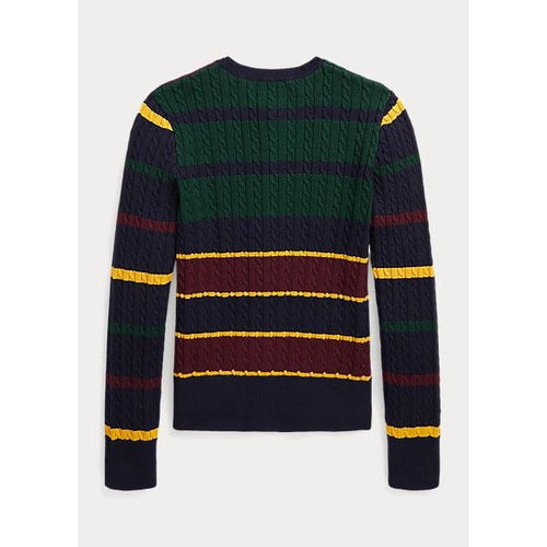 Load image into Gallery viewer, POLO RALPH LAUREN STRIPED MINI-CABLE COTTON CARDIGAN - Yooto
