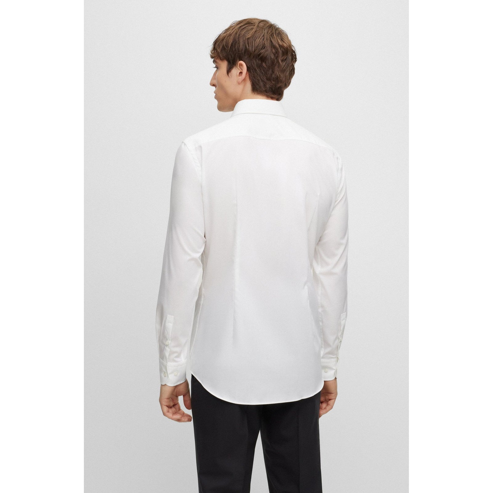 BOSS SLIM-FIT SHIRT IN EASY-IRON STRETCH-COTTON POPLIN - Yooto