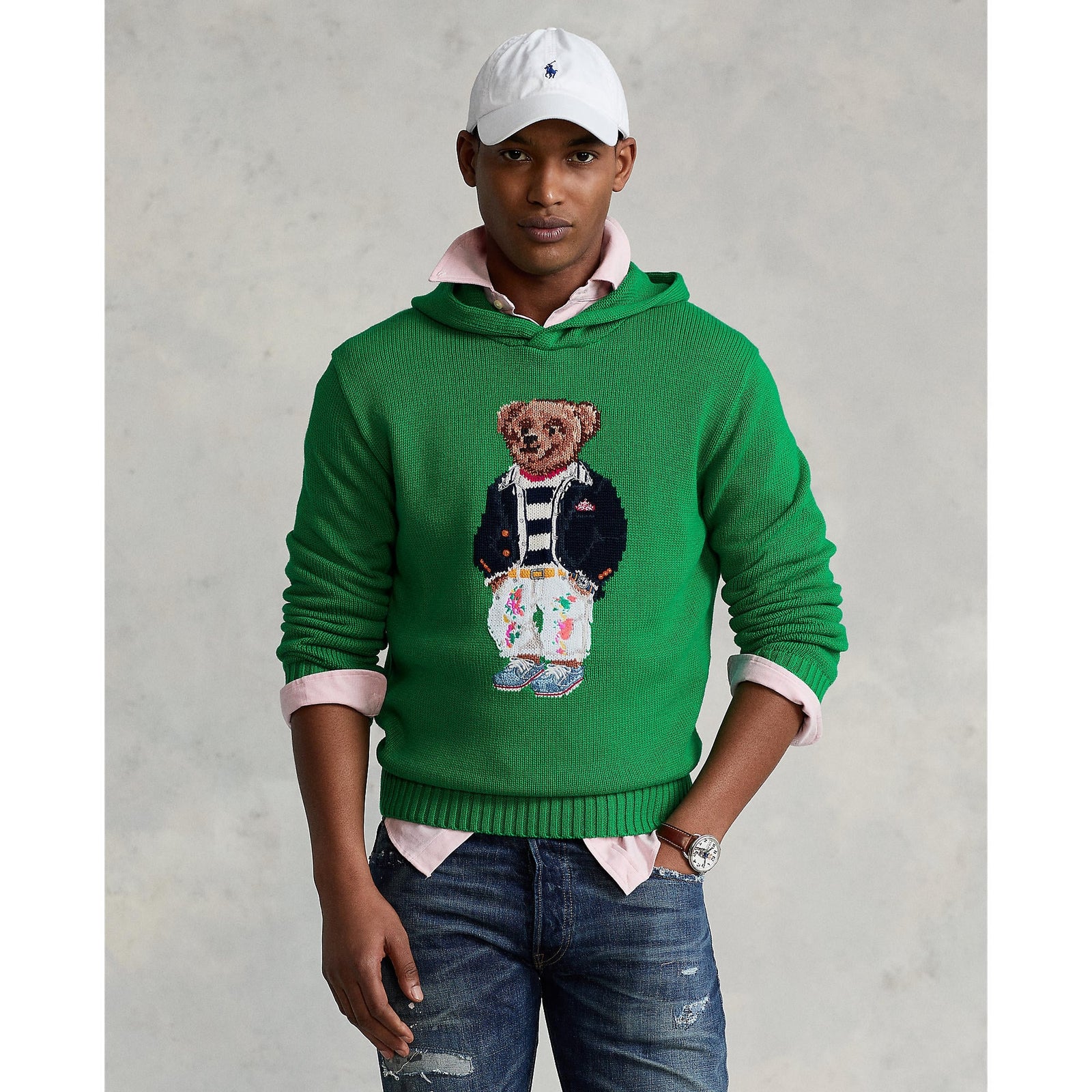 Polo Bear Cotton Hooded Sweater - Yooto