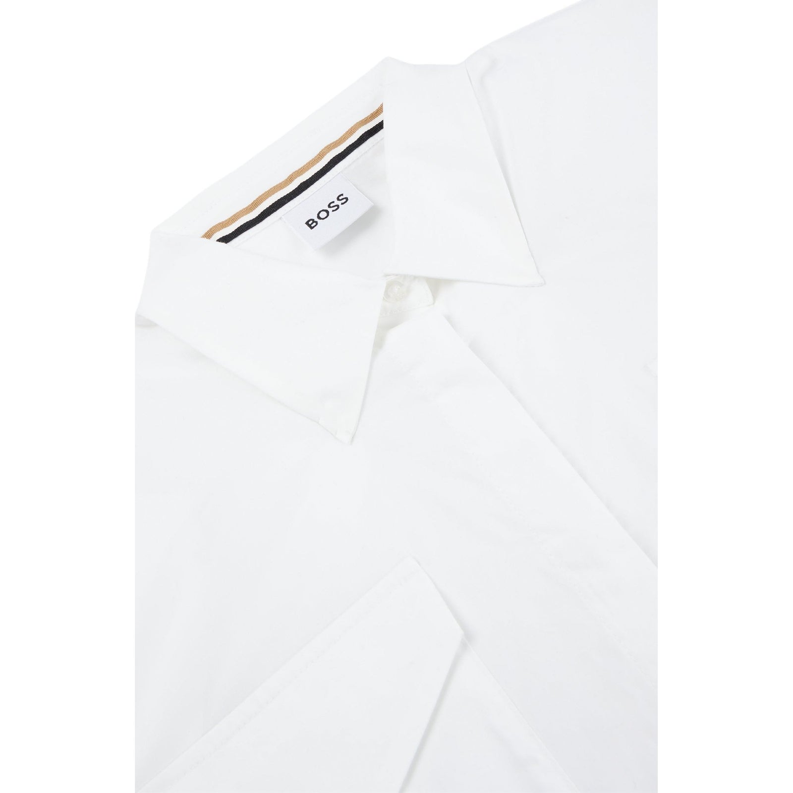 BOSS KIDS SHIRT IN COTTON POPLIN WITH SIGNATURE-STRIPE SLEEVES - Yooto