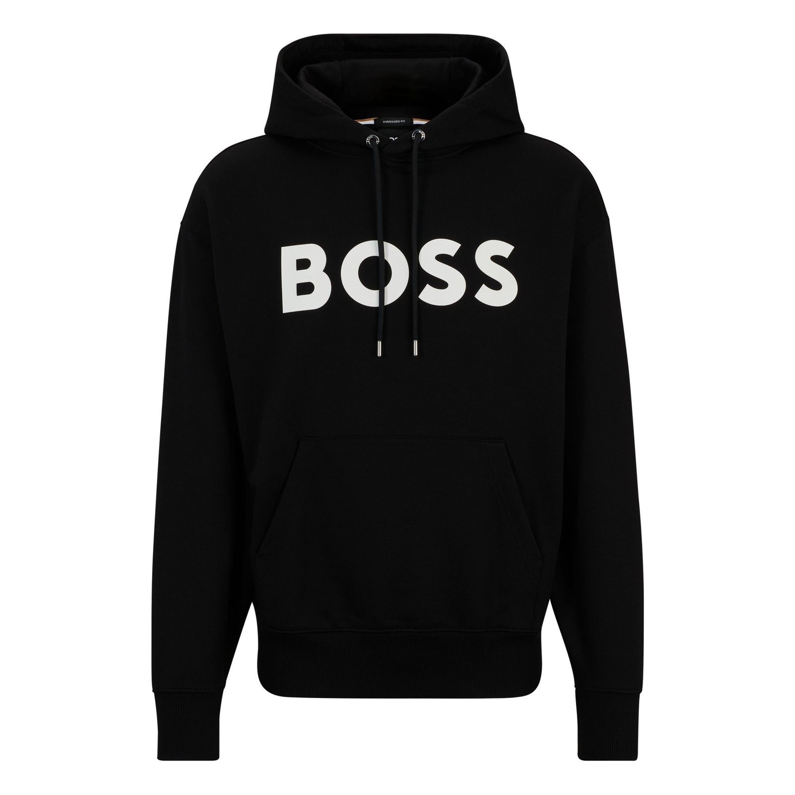 BOSS COTTON-TERRY HOODIE WITH RUBBER-PRINT LOGO - Yooto