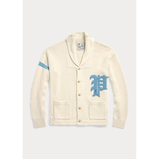 POLO RALPH LAUREN COTTON-LINEN LETTERMAN CARDIGAN - Yooto