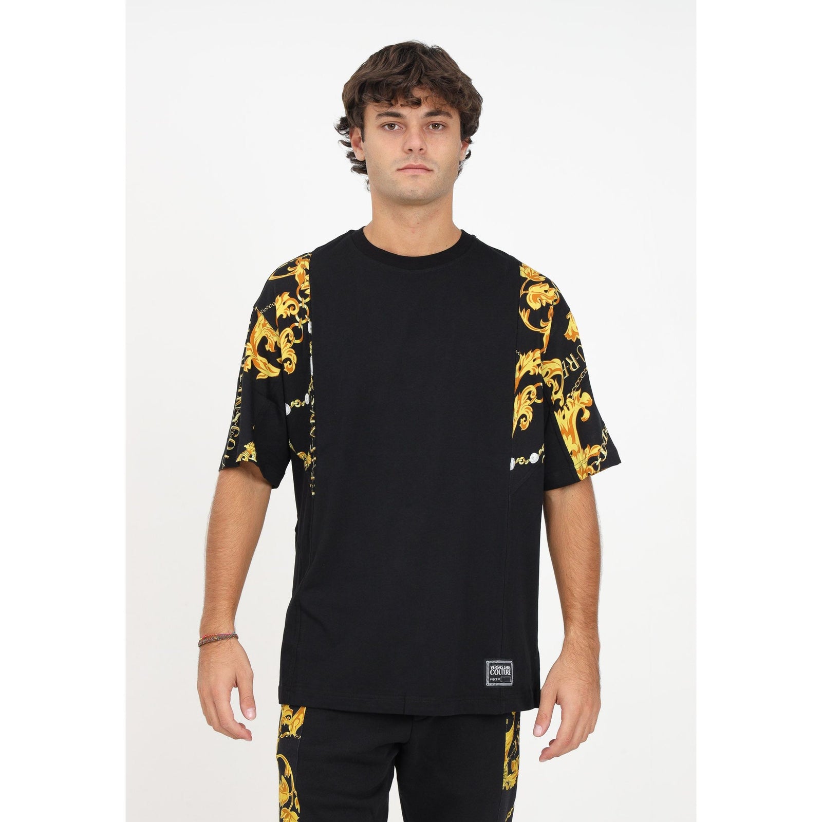 VERSACE JEANS COUTURE T-SHIRT WITH CHAIN COUTURE PRINT - Yooto