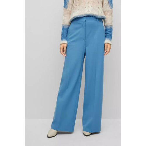 Load image into Gallery viewer, BOSS RELAXED-FIT TROUSERS IN STRETCH FABRIC WITH FLARED LEG - Yooto
