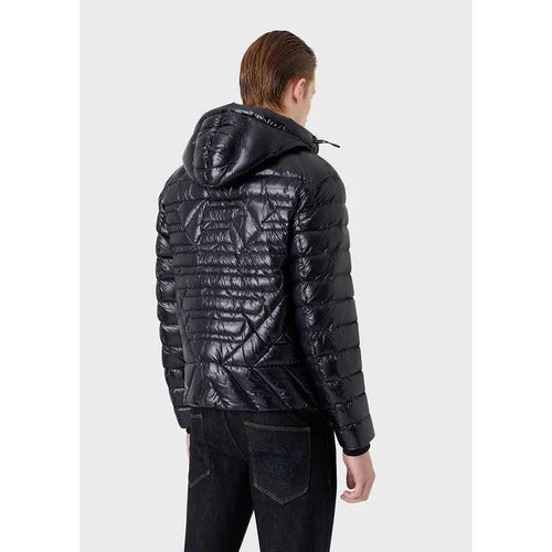 Load image into Gallery viewer, EMPORIO ARMANI WATER-REPELLENT NYLON HOODED PUFFER JACKET WITH QUILTED EAGLE - Yooto
