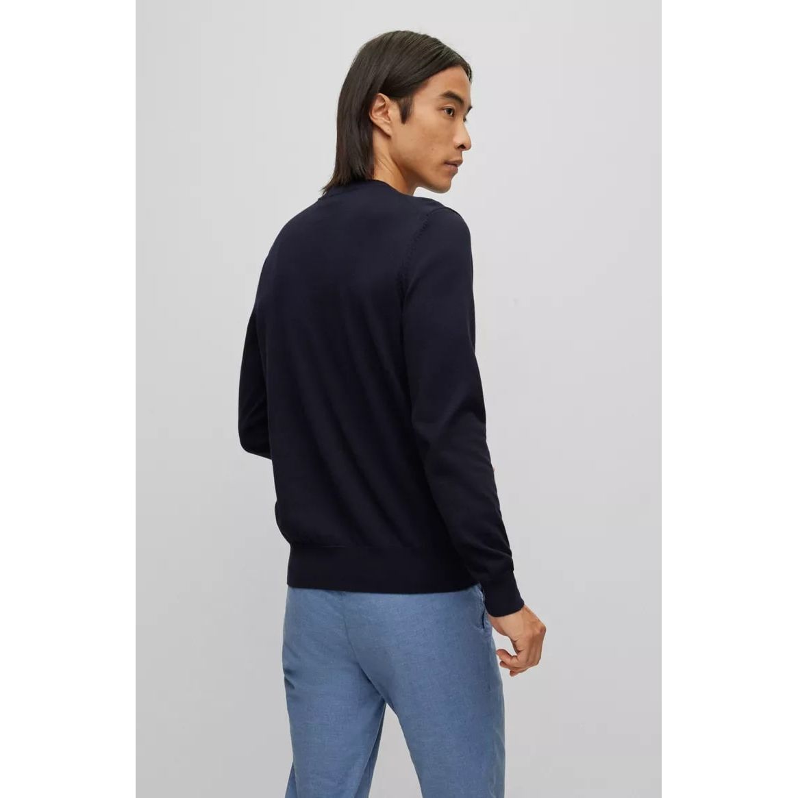 BOSS PURE-COTTON REGULAR-FIT SWEATER WITH EMBROIDERED LOGO - Yooto