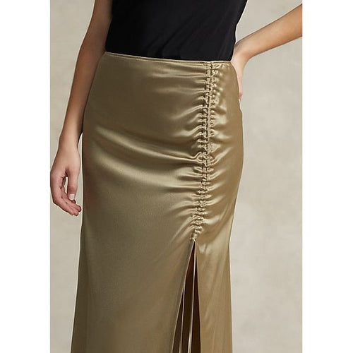 Load image into Gallery viewer, POLO RALPH LAUREN RUCHED TIE-DETAIL SATIN SKIRT - Yooto
