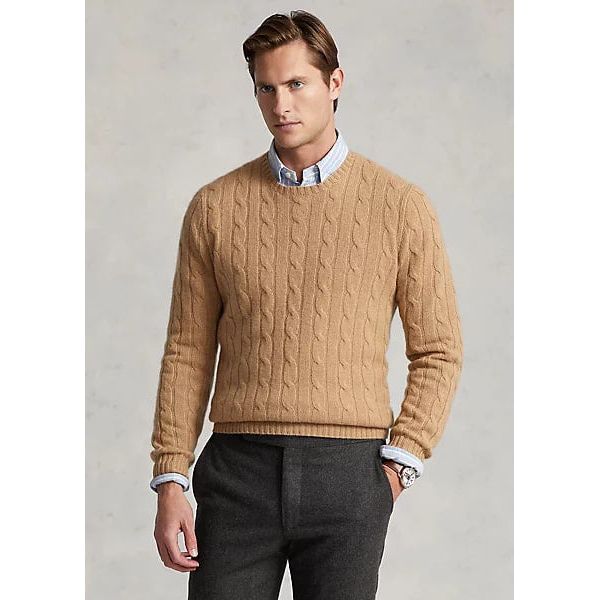 POLO RALPH LAUREN THE ICONIC CABLE-KNIT CASHMERE JUMPER - Yooto