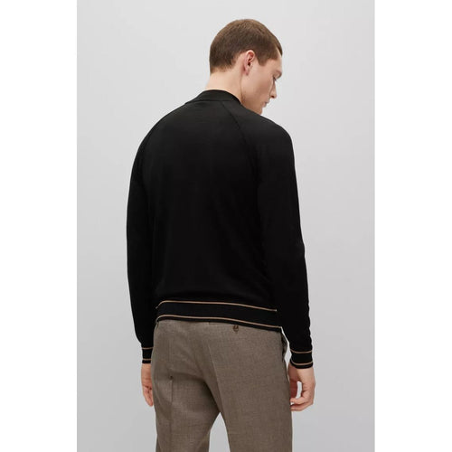 Load image into Gallery viewer, BOSS FINE-KNIT WOOL-BLEND SWEATER WITH STRIPED HEM - Yooto
