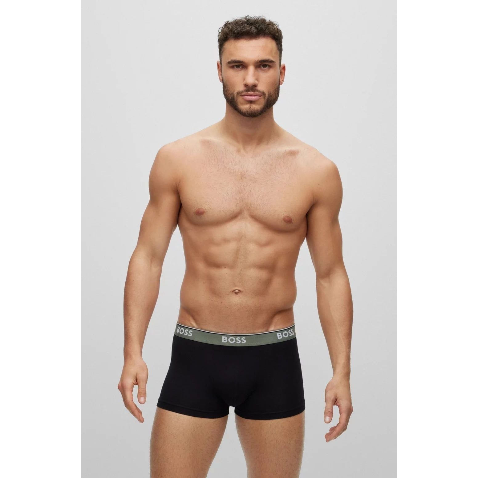BOSS THREE-PACK OF STRETCH-COTTON TRUNKS WITH LOGO WAISTBANDS - Yooto