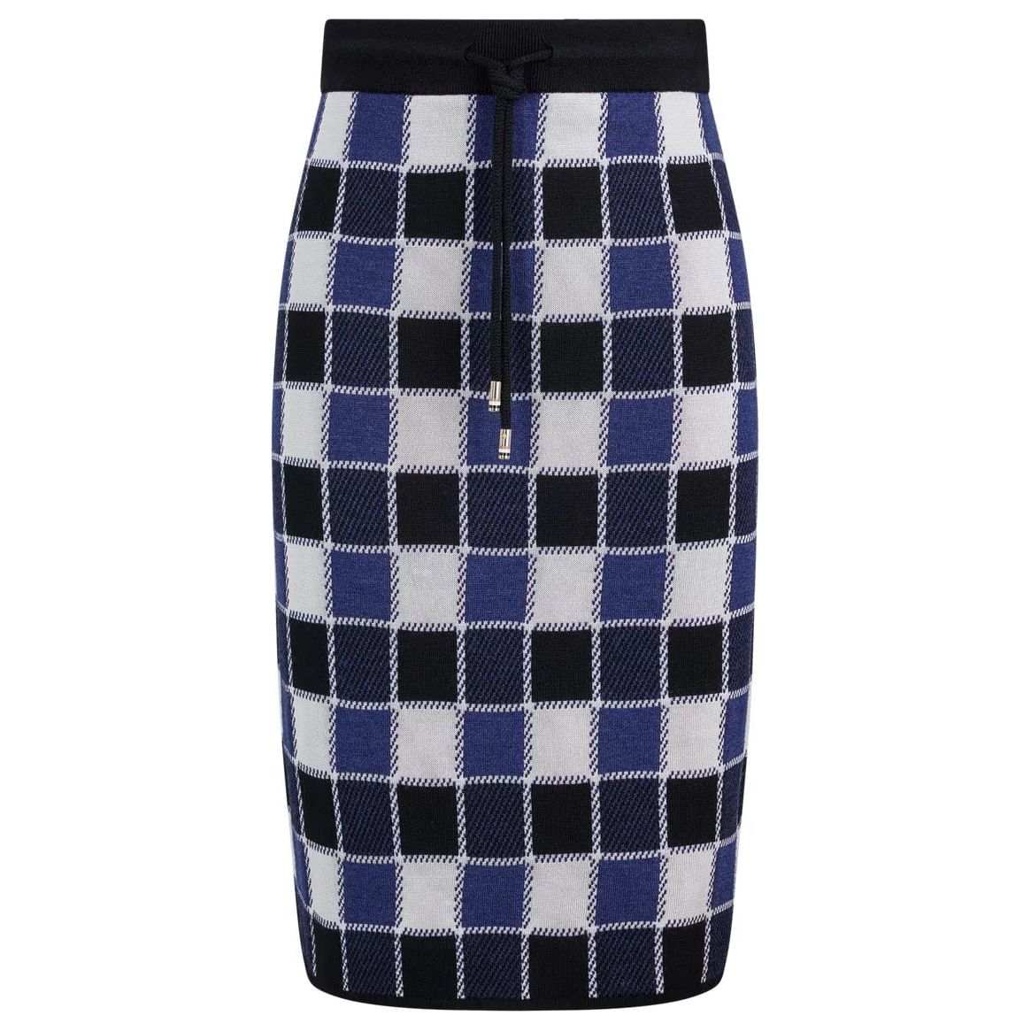 BOSS WOOL-BLEND PENCIL SKIRT WITH CHECK PATTERN - Yooto