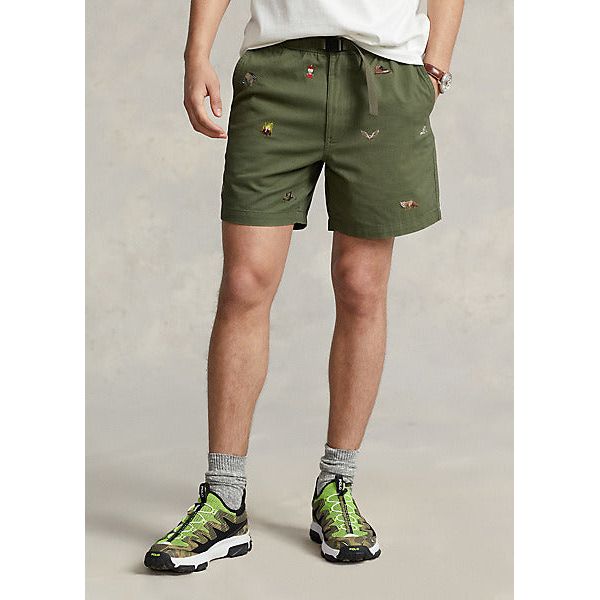 POLO RALPH LAUREN 6-INCH EMBROIDERED TWILL HIKING SHORT - Yooto