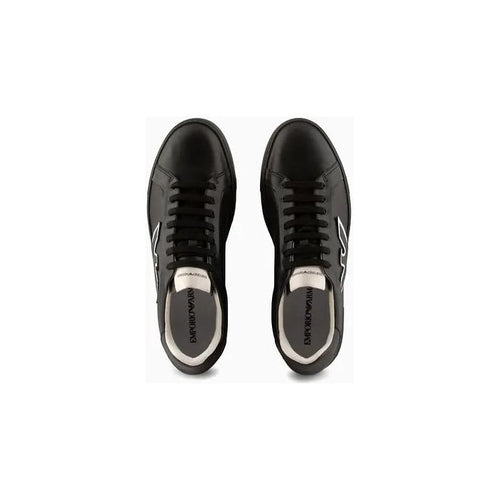 Load image into Gallery viewer, EMPORIO ARMANI LEATHER SNEAKERS WITH EAGLE PATCH - Yooto
