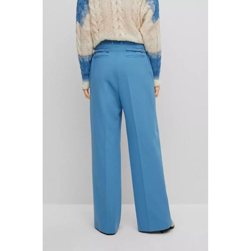 Load image into Gallery viewer, BOSS RELAXED-FIT TROUSERS IN STRETCH FABRIC WITH FLARED LEG - Yooto
