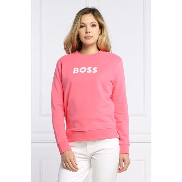 BOSS FRENCH-TERRY COTTON SWEATSHIRT WITH LOGO PRINT - Yooto