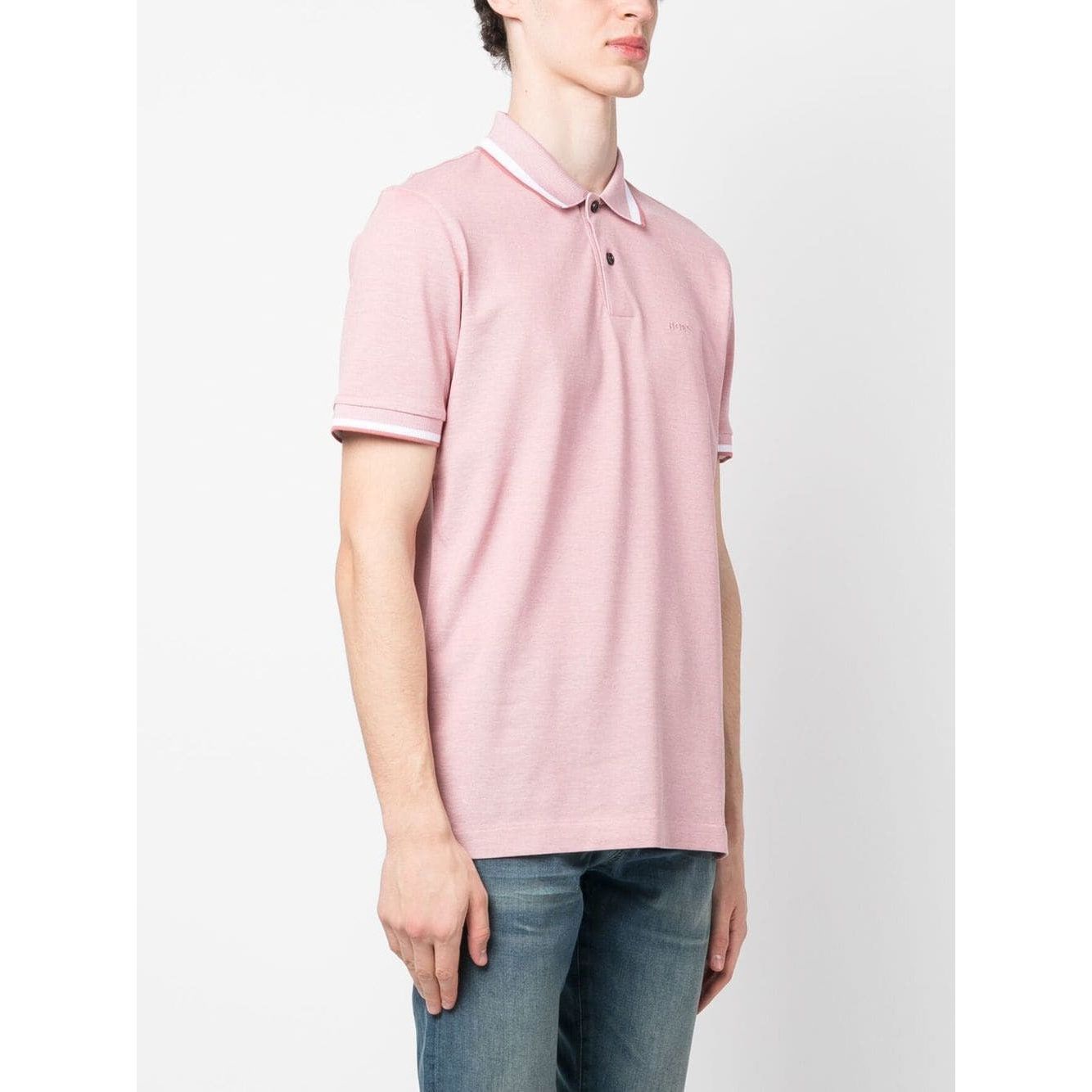 BOSS LOGO-EMBROIDERED POLO SHIRT IN OXFORD COTTON PIQUÉ - Yooto