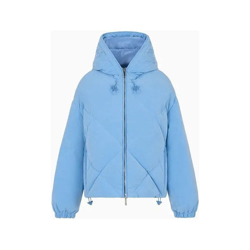 Load image into Gallery viewer, EMPORIO ARMANI WATER REPELLENT DOWN JACKET IN SUEDE-EFFECT MATELASSÉ NYLON WITH HOOD AND RECYCLED DOWN ARMANI SUSTAINABILITY VALUES - Yooto
