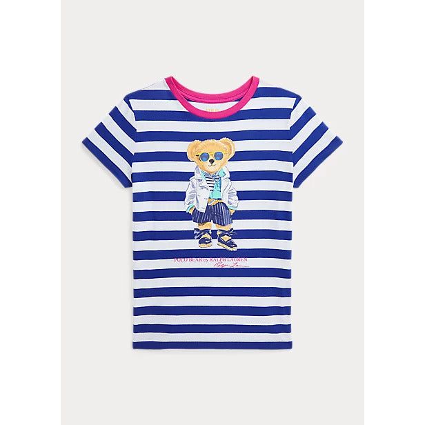 POLO RALPH LAUREN STRIPED POLO BEAR COTTON JERSEY TEE - Yooto