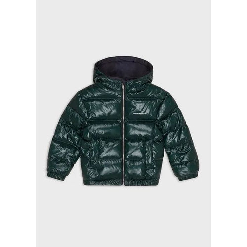 Load image into Gallery viewer, EMPORIO ARMANI KIDS REVERSIBLE HOODED DOWN JACKET WITH MATELASSÉ SIDE - Yooto
