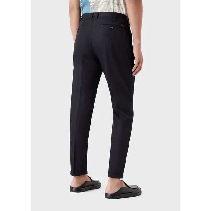 EMPORIO ARMANI LIGHTWEIGHT LYOCELL-BLEND SATIN CHINOS - Yooto