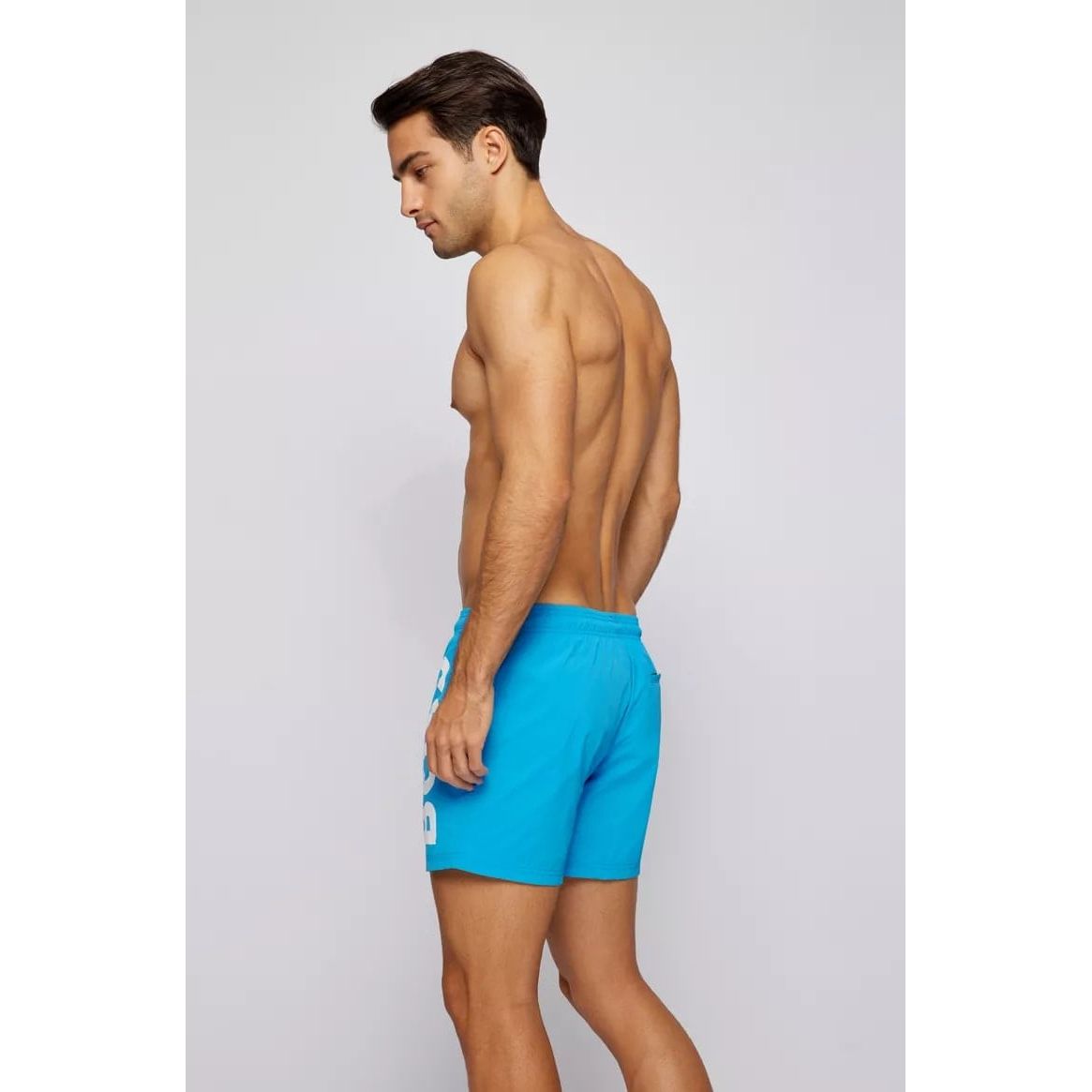 BOSS QUICK-DRYING SWIM SHORTS WITH LARGE CONTRAST LOGO - Yooto