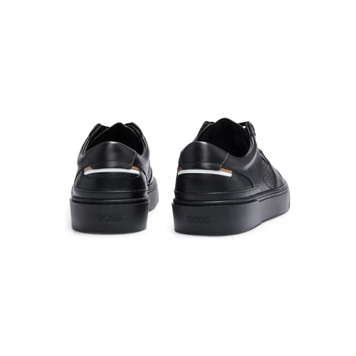 Load image into Gallery viewer, BOSS LEATHER LACE-UP TRAINERS WITH MONOGRAM DETAILING - Yooto
